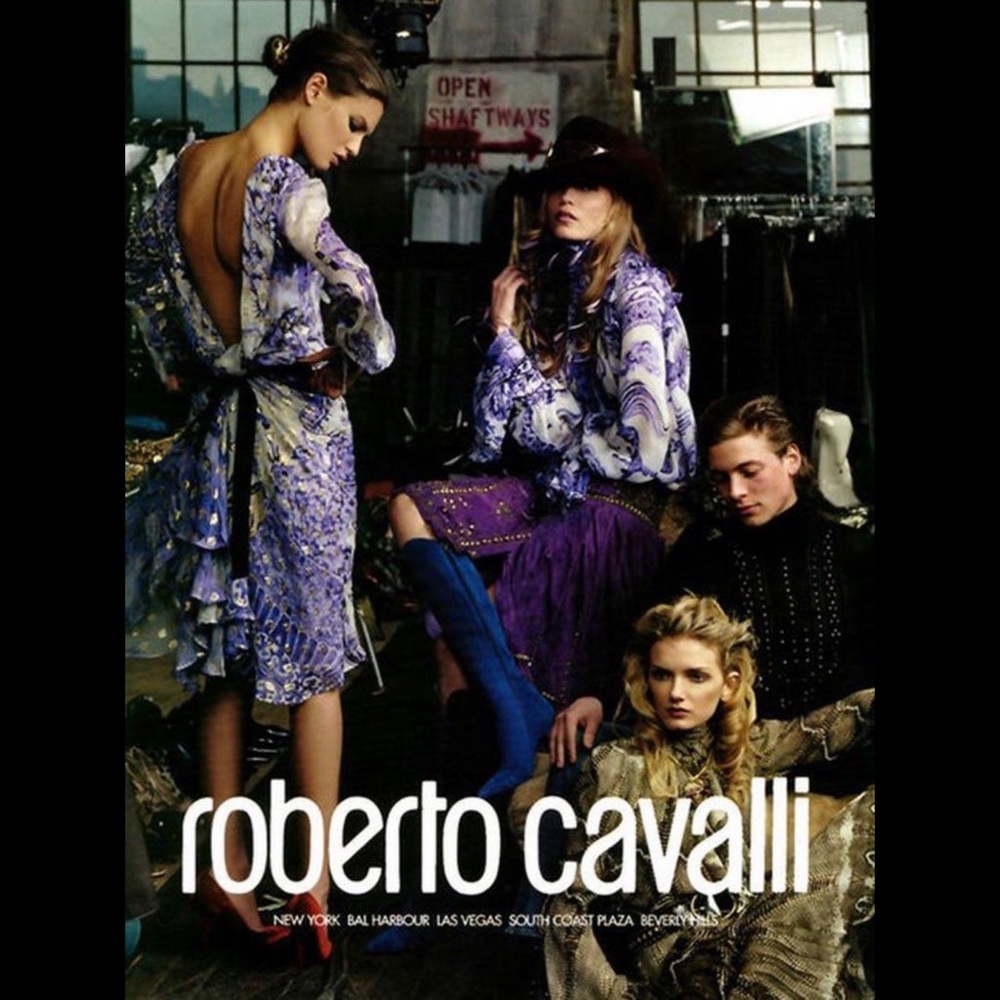 ROBERTO CAVALLI CHINOISERIE DRAGON PRINTED BACKLESS MIDI DRESS 2005 - Picture 4 of 8